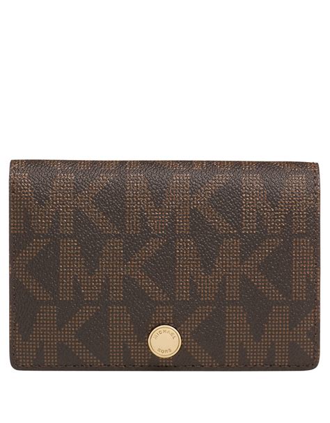 michael kors brown monogram wallet|designer brown leather wallet.